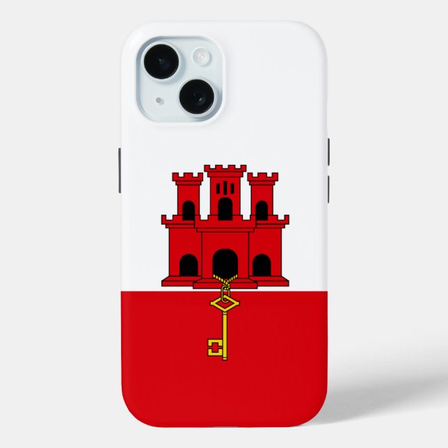 Funda De Case-Mate Para iPhone Bandera de Gibraltar (Reverso )