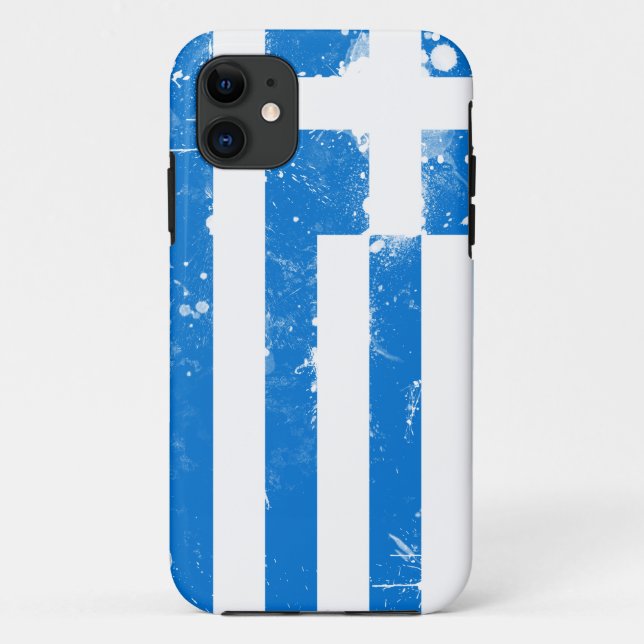 Funda De Case-Mate Para iPhone Bandera de Grecia (Reverso)