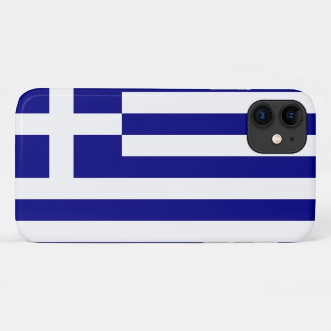Funda De Case-Mate Para iPhone Bandera de Grecia (Reverso (horizontal))