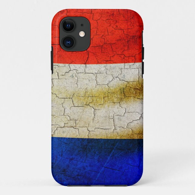 Funda De Case-Mate Para iPhone Bandera de Grunge France (Reverso)