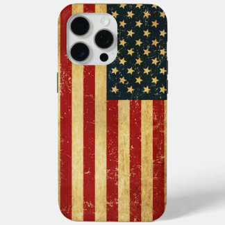 Funda Para iPhone 15 Pro Max Bandera de Grunge Vintage de Estados Unidos