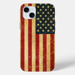 Funda Para iPhone 15 Mini Bandera de Grunge Vintage de Estados Unidos