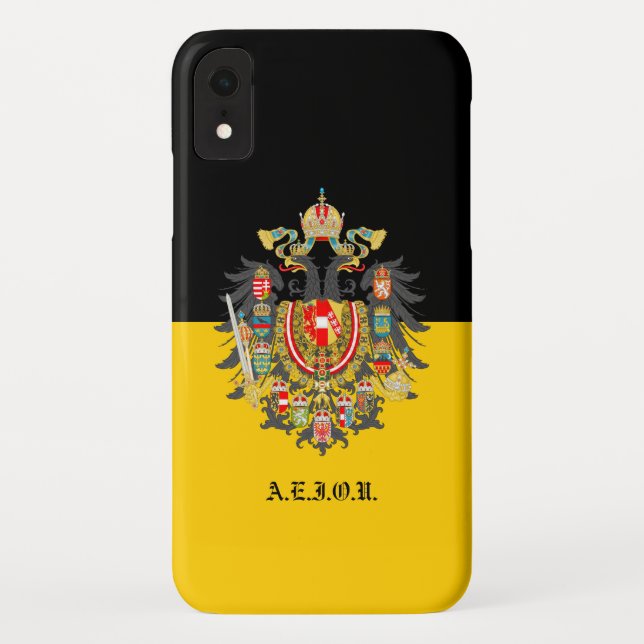 Funda De Case-Mate Para iPhone Bandera de Habsburgo y escudo imperial de armas (Reverso)