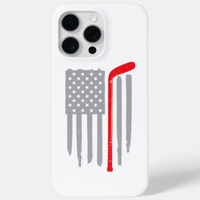 Funda De Case-Mate Para iPhone Bandera de hockey estadounidense (Reverso )
