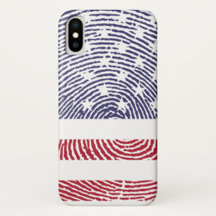 Funda Para iPhone X Bandera de huella digital estadounidense   Zazzle_