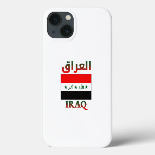 Funda Para iPhone 13 Bandera de Irak・・Art・árabe e inglés WordArt