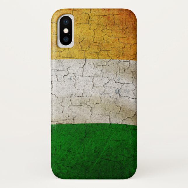 Funda De Case-Mate Para iPhone Bandera de Irlanda Grunge (Reverso)
