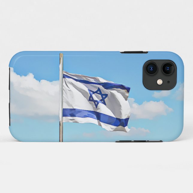 Funda De Case-Mate Para iPhone Bandera de Israel (Reverso (horizontal))