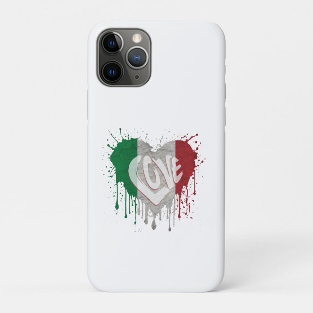 Funda De Case-Mate Para iPhone Bandera de Italia del amor (Reverso)