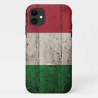Bandera de Italia en grano de madera viejo