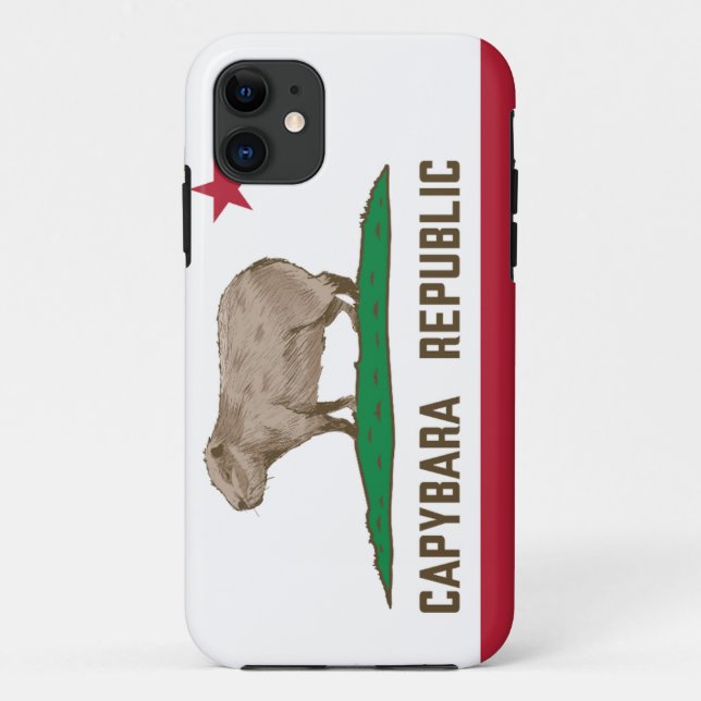 Funda De Case-Mate Para iPhone Bandera de la república de Capybara (Reverso)