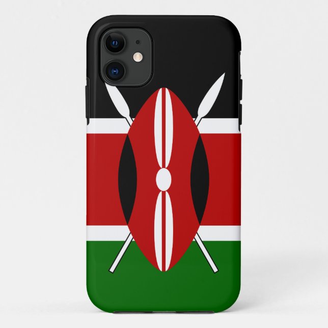 Funda De Case-Mate Para iPhone Bandera de los masái de Kenia Bendera ya Kenya (Reverso)