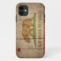 Bandera de madera rugosa de California