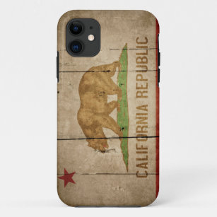 Funda Para iPhone 11 Bandera de madera rugosa de California