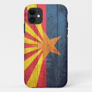Funda Para iPhone 11 Bandera de madera vieja de Arizona