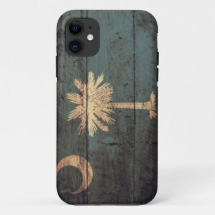 Funda Para iPhone 11 Bandera de madera vieja de Carolina del Sur;