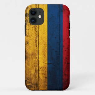 Funda Para iPhone 11 Bandera de madera vieja de Colombia