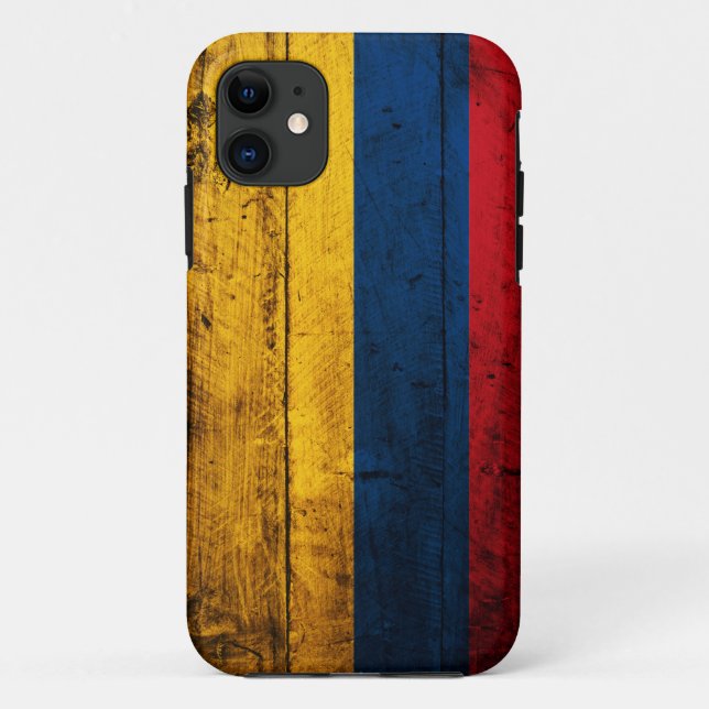 Funda De Case-Mate Para iPhone Bandera de madera vieja de Colombia (Reverso)