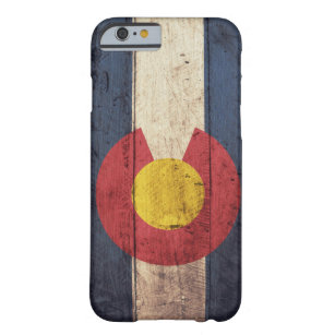 Funda Barely There Para iPhone 6 Bandera de madera vieja de Colorado