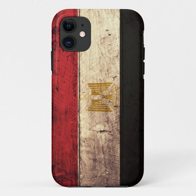 Funda De Case-Mate Para iPhone Bandera de madera vieja de Egipto (Reverso)