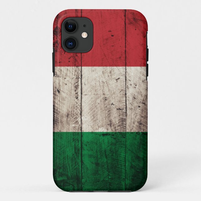 Funda De Case-Mate Para iPhone Bandera de madera vieja de Italia (Reverso)