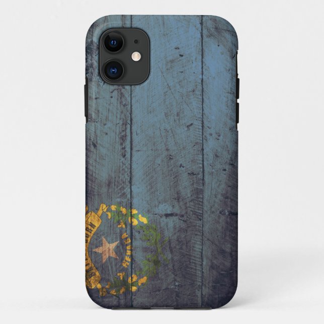 Funda De Case-Mate Para iPhone Bandera de madera vieja de Nevada; (Reverso)