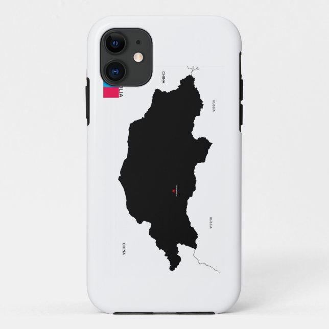 Funda De Case-Mate Para iPhone bandera de mapa político del país de mongolia (Reverso)