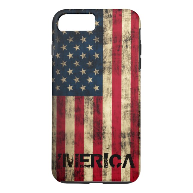 Funda De Case-Mate Para iPhone Bandera de Merica del Grunge personalizado del (Reverso)