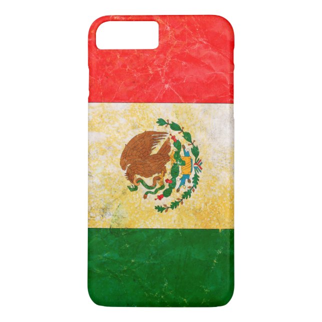 Funda De Case-Mate Para iPhone Bandera de México en Grunge (Reverso)