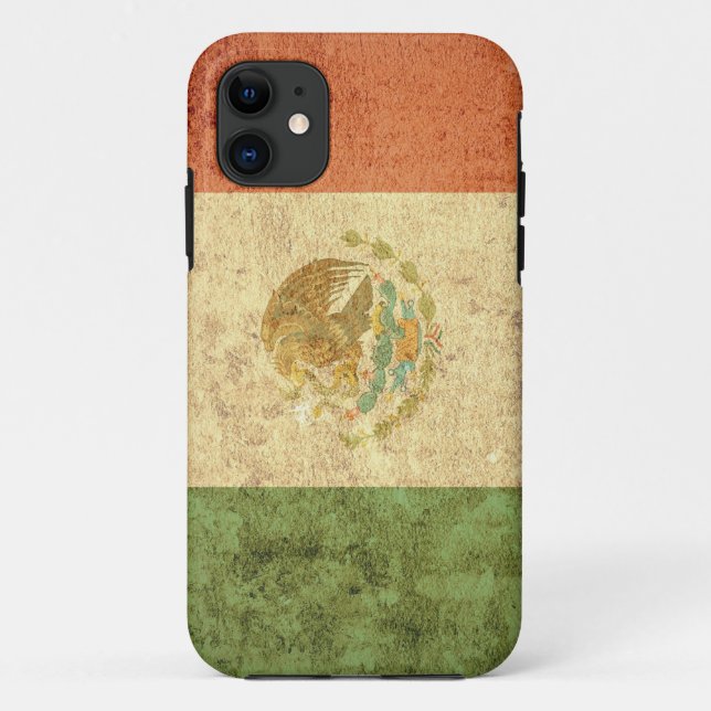 Funda De Case-Mate Para iPhone Bandera de México - Grunge (Reverso)