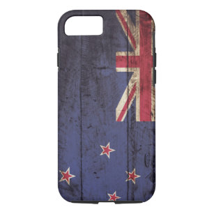 Funda Para iPhone 8/7 Bandera de Nueva Zelanda en grano de madera viejo
