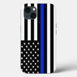 Funda Para iPhone 13 Bandera de Oficial de Policía Azul LIne