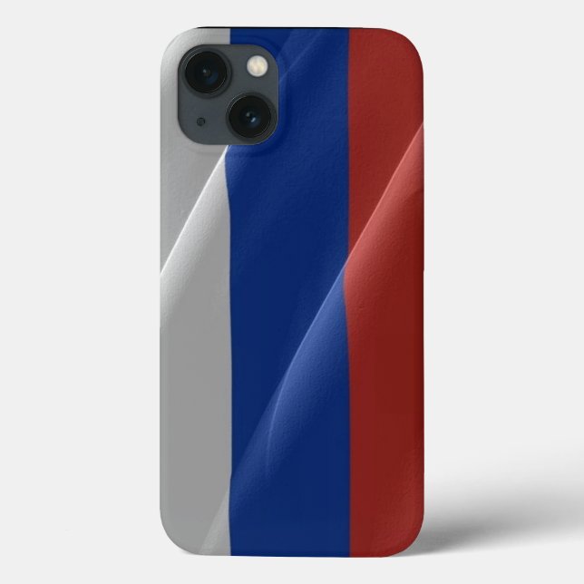 Funda De Case-Mate Para iPhone Bandera de ondeo rusa - (Reverso)