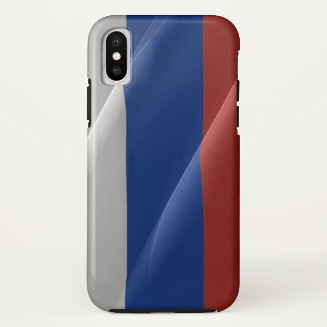 Funda De Case-Mate Para iPhone Bandera de ondeo rusa - (Reverso)