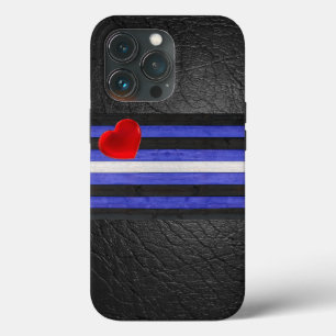 Funda Para iPhone 13 Pro bandera de orgullo de cuero de SlipperyJoe's negro