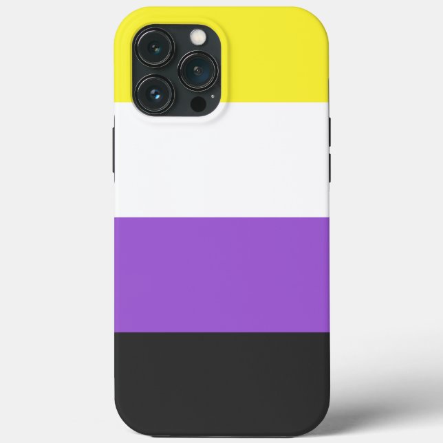 Funda De Case-Mate Para iPhone Bandera de Orgullo no binaria (Reverso )