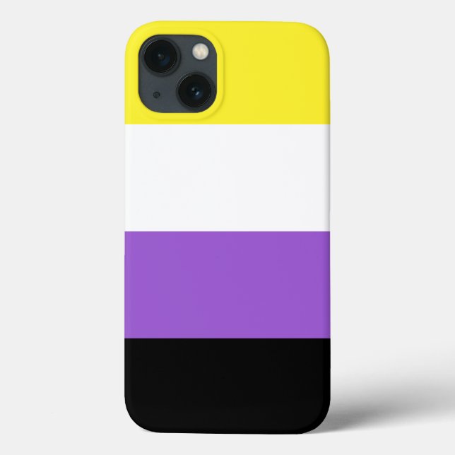 Funda De Case-Mate Para iPhone Bandera de Orgullo no binaria (Reverso)