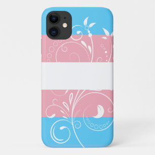 Funda Para iPhone 11 Bandera de orgullo transgénero Floral Vintage Flor