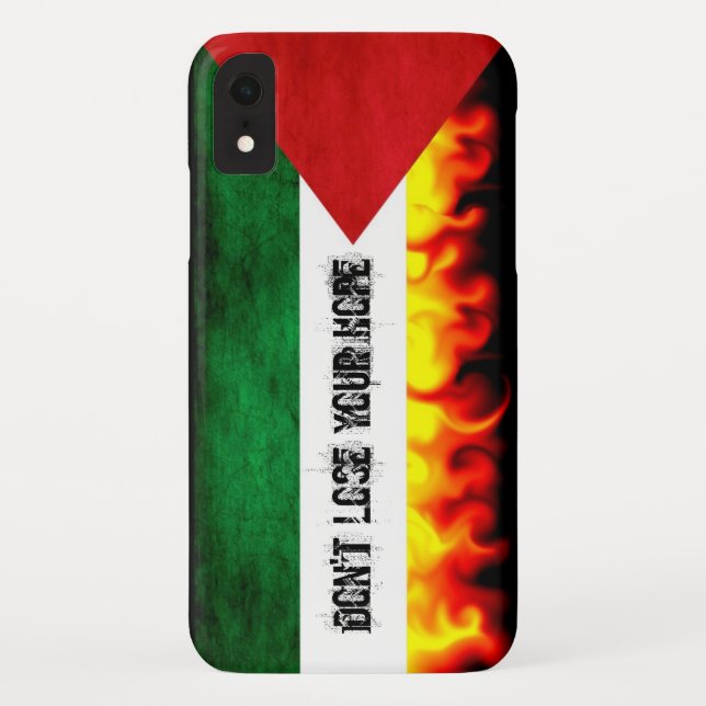 Funda De Case-Mate Para iPhone Bandera de Palestina (texto de encargo) (Reverso)