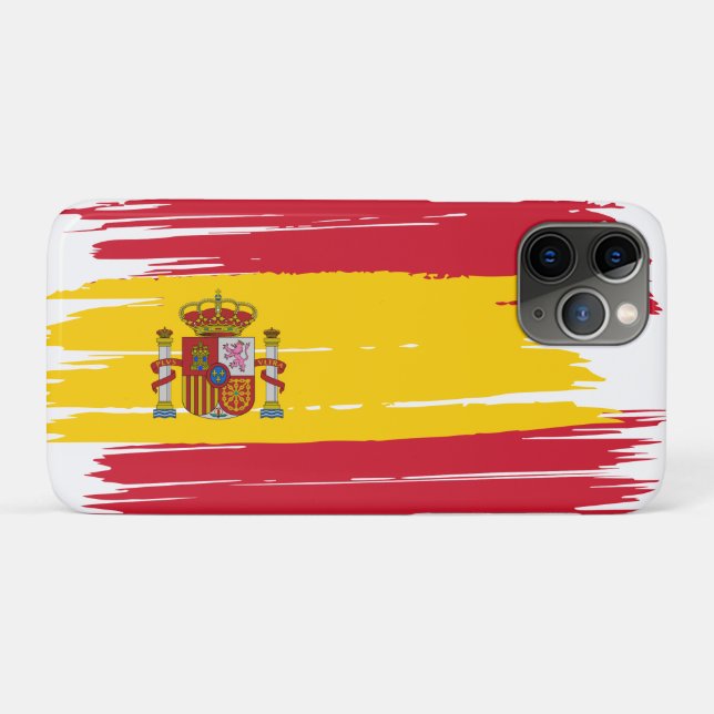 Funda De Case-Mate Para iPhone Bandera de Pincel de España (Reverso (horizontal))