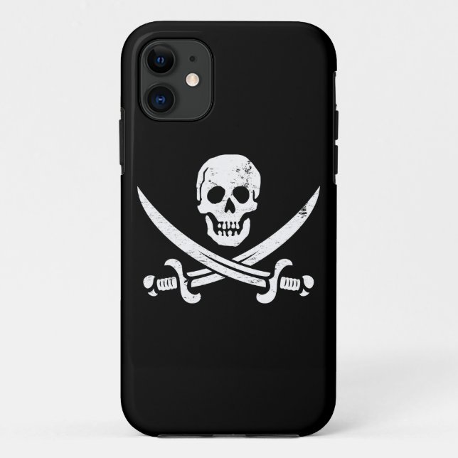Funda De Case-Mate Para iPhone Bandera de pirata de Juan Rackham (calicó Jack) (Reverso)