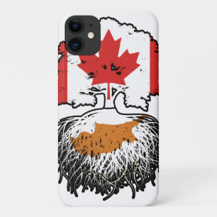 Funda Para iPhone 11 Bandera de raíces chipriotas canadienses de árbole