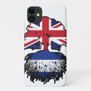 Funda Para iPhone 11 Bandera de raíces de árboles británicos hondureños