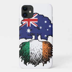 Funda Para iPhone 11 Bandera de raíces de árboles irlandeses australian