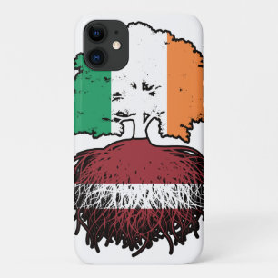 Funda Para iPhone 11 Bandera de raíces de árboles letón irlandeses