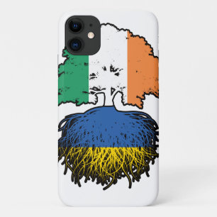 Funda Para iPhone 11 Bandera de raíces ucranianas irlandesas de árbol d