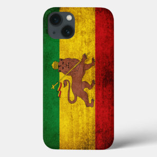 Funda Para iPhone 13 Bandera de Rastafarian del Grunge del vintage