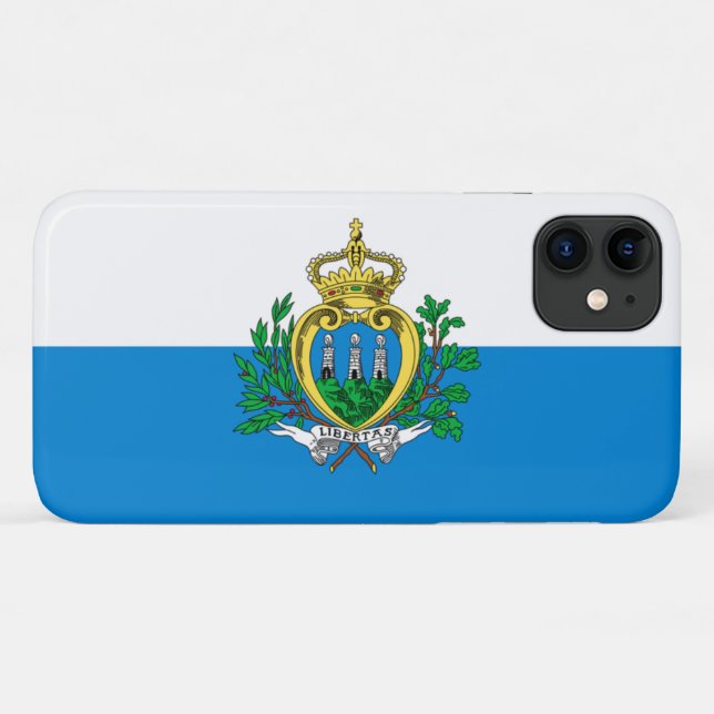 Funda De Case-Mate Para iPhone Bandera de San Marino (Reverso (horizontal))