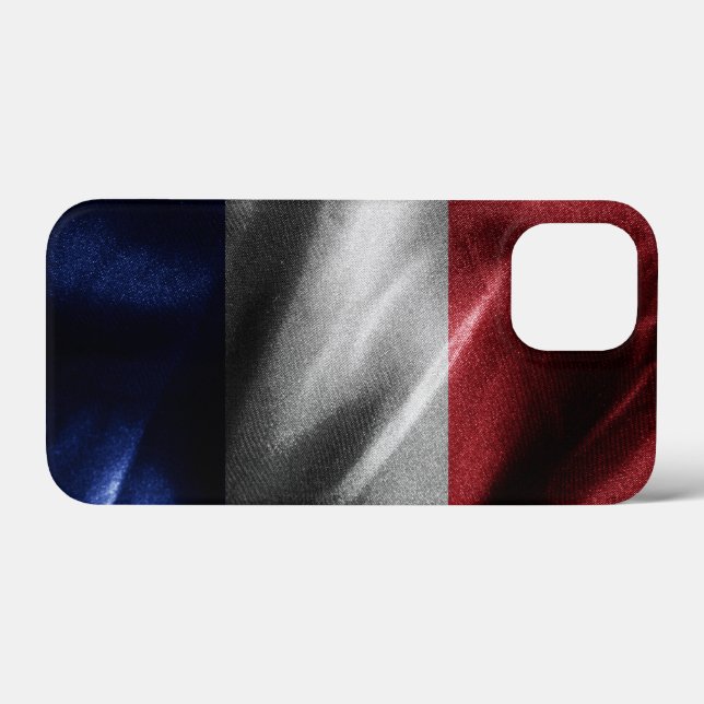 Funda De Case-Mate Para iPhone Bandera de seda de Francia (Reverso (Horizontal))