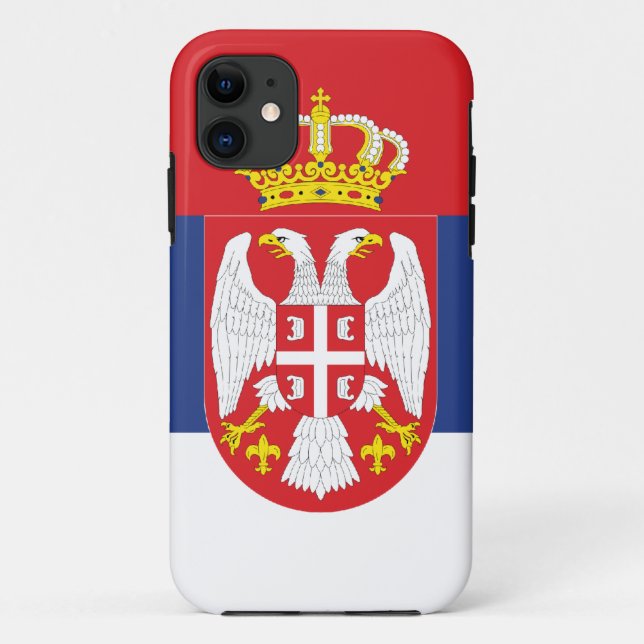 Funda De Case-Mate Para iPhone Bandera de Serbia (Reverso)